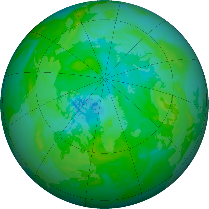 Arctic ozone map for 08 August 2000
